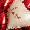 Romantic red heart-shaped balloons with the word "love" in white are combined for wedding party decoration, atmosphere arrangement, and gift giveaways Application Scenario